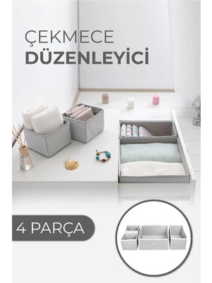 Mikasso Çekmece Düzenleme Kutu Seti Organizer 4lü Set Plastik