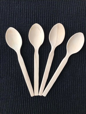 Mikasso Ahşap Kaşık 23 cm Tahta Kaşık 4 Adet Çelik Kahverengi