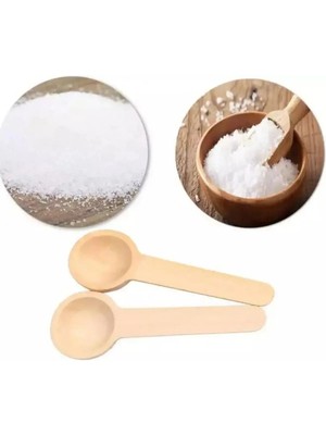 Mikasso 6 Lı Ahşap Mini Ölcek Kaşığı - Yuvarlak Baharat Kaşığı 7 cm Bambu Çok Renkli