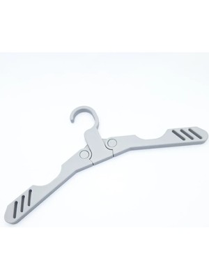 Mikasso Seyahat Boy Katlanabilir Askılık Katlanır Elbise Askısı Taşınabilir Askılık Plastik Gri Tr