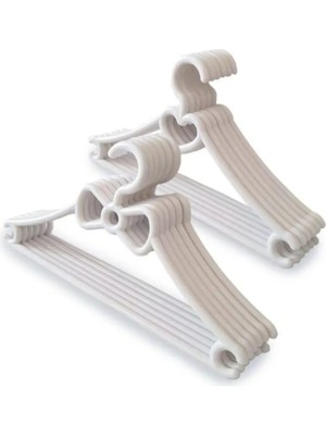 Mikasso Çocuk Elbise Askısı Bebek Askısı Fiyonk Askı 24 Adet Plastik Beyaz Renk Plastik