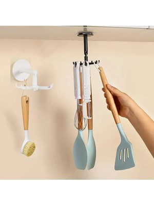 Mikasso 7 Bölmeli 360° Döner Duvar Askısı - Mutfak Banyo Kapı Organizeri Pratik Askı Aparatı Belirtilmemiş Ç