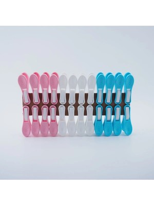 Mikasso Çamaşır Mandalı Iz Yapmaz Yaysız Plastik Mandal 48 Adet Plastik Mavi