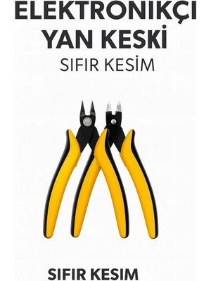 Mikasso Profesyonel Elektronikçi Yan Keski – Sıfır Kesim Hassas Kargaburun Pense | Kablo, Tel Kesme Aleti