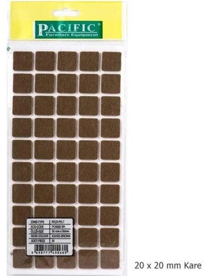 Mikasso 5 Adet Pacific Zemin Koruyucu Yapışkan Keçe 20 x 20 mm Kare Kahverengi