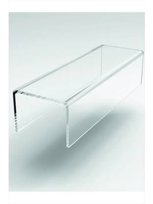 Mikasso Pleksi Şeffaf Merdiven Sergileme Standı Tek Kademeli Stand 25 cm Beyaz