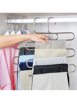 Mikasso 5 Katlı Pantolon Eşarp Şal Askısı Akıllı Askı (1 Adet) Metal Beyaz Tr