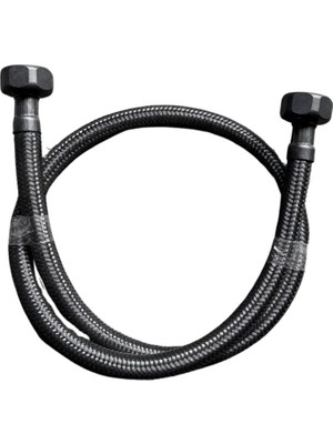 Mikasso Kısa Duş Hortumu Siyah 70 cm Ara Hortum Siyah Pirinç