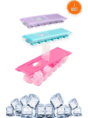 Mikasso Kapaklı Buz Kalıbı 12 Bölmeli Kolay Çıkarılabilir Parmak Buz Kalıbı Kabı Kokteyl Meyve Suyu Buz Küpü
