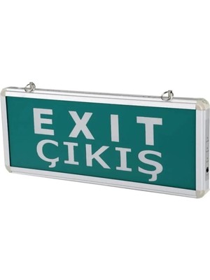 Mikasso Çift Yönlü 3 Ledli Çıkış (Exit) Kapı Yönlendirme Armatürü -(Cihan JN-107)