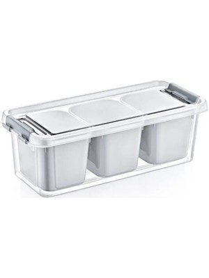 Mikasso Hobby Life 3 Bölmeli Derin Grand Organizer Kutu 1.8 Litre Plastik Turuncu