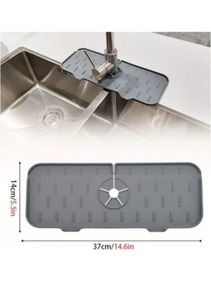 Mikasso Su Tutucu Musluk Matı Mutfak ve Banyo Için Koruyucu Musluk ve Lavabo Matı Musluk Tezgah Üstü Matı Si