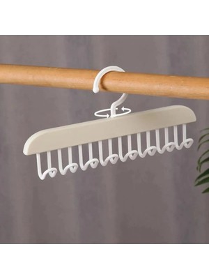 Mikasso 2 Adet 8 Kancalı Yapışkanlı Askı Çok Amaçlı Iç Çamaşırı Dolap Banyo Askısı Takı Organizer Plastik Ço