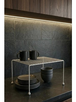 Mikasso Metal Dolap Içi Düzenleyici Raf Beyaz Mutfak Tezgah Üstü Tabaklık Organizer Metal 32 x 23 Beyaz Tr