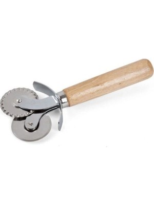 Mikasso Tekno Istanbul Ahşap Saplı Hamur ve Pizza Kesme Ruleti Beyaz