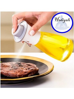 Mikasso 220 ml Çok Amaçlı Spreyli Cam Şişe Yağdanlık Sosluk Sirke Şişesi Cam Şişe Beyaz