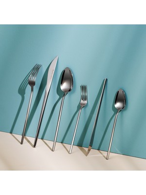 Karaca Vibe Elegance 84 Parça 12 Kişilik Çatal Kaşık Bıçak Takımı Paslanmaz Çelik Kutulu