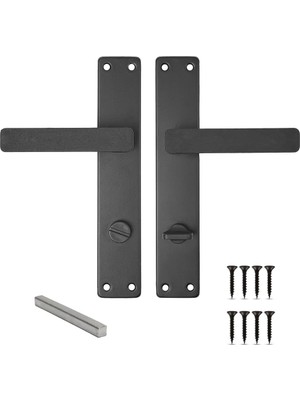 Mikasso Siyah Aynalı Wc Kapı Kolu Sağ (1 Takım) Alüminyum