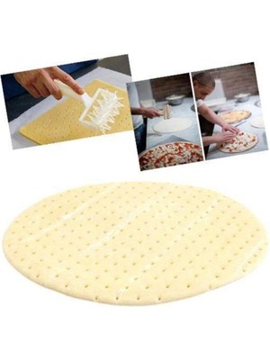 Mikasso 2 Adet Plastik Milföy Hamur Şekillendirme Rulosu Hamur Delik Açıcı Plastik Turuncu