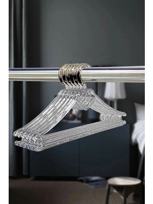 Mikasso Çocuk Elbise Askısı Bebek Askısı Şeffaf Kristal Kalp Askı 18 Adet