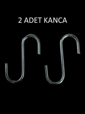 Mikasso 2 Adet, Krom Renk, 7,5 Cm, Metal Kanca, S Kanca, Es Kanca, Banyo Kanca, Demir Kanca Metal Bej
