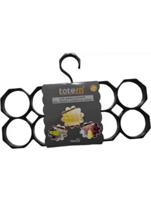 Mikasso Çok Amaçlı Şal Eşarp Aksesuar Askısı 10 Gözlü Plastik Siyah