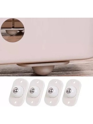 Mikasso 2 Adet Bilyeli Esya Kaydirma Aparati 4lü Seti Beyaz