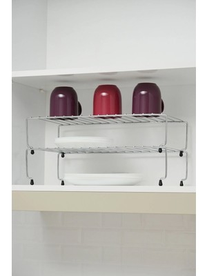 Mikasso 31 cm Paslanmaz Krom Dolap Içi Raf Düzenleyici Büyük Tek Ürün Kaliteli Ürün Paslanmaz Metal 22 x 12