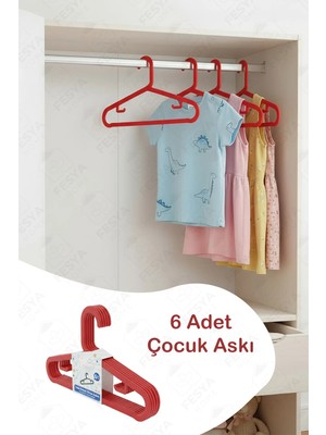 Mikasso Hola 6'lı Çocuk-Bebek Askısı Kırmızı Plastik Kırmızı Tr