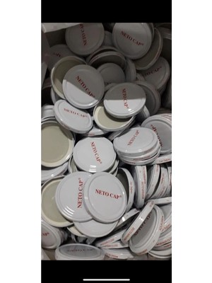 Mikasso 50 Adet Konserve Kavanoz Kapağı Beyaz Silikonlu Kapak Paslanmaz Çelik Beyaz