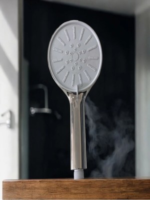 Mikasso Güneş Enerjili Çok Fonksiyonlu Duş Başlığı, Gri Renk Gri Plastik