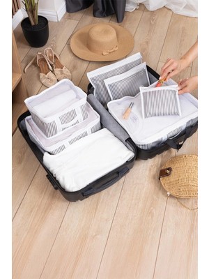 Mikasso 6'lı Bavul Organizer Seti - Valiz Düzenleyici Seyahat Aksesuarları 19853 Gri