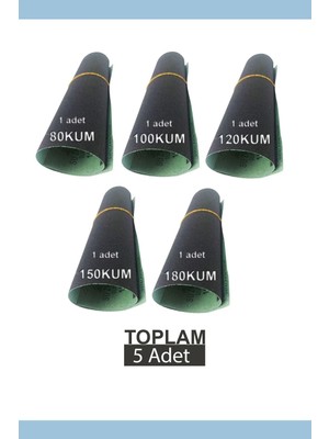 Mikasso Kağıt Zımpara Su Zımparası 80-100-120-150-180 Kum 5ADET