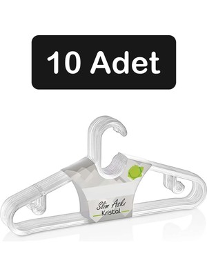 Mikasso 10 Adet Kristal Plastik Elbise Askısı Kıyafet Askısı Pantolon Askısı Etek Askısı Plastik Şeffaf Tr