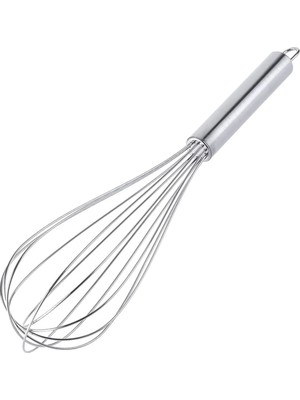 Mikasso Paslanmaz Çelik Saplı Yumurta Hamur Sos Çırpıcı 35 cm Paslanmaz Çelik