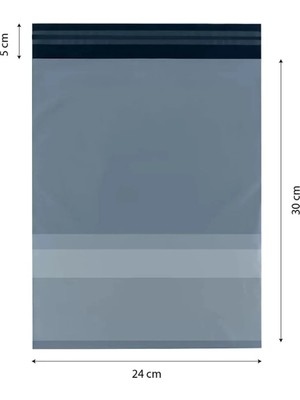 Mikasso 24X30 5 Cepli Kargo Poşeti (100 Adet) Gri 24 x 30 x 4
