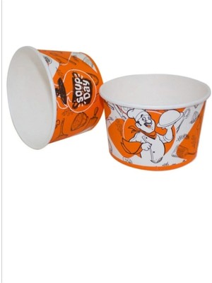 Mikasso Karton Çorba Kasesi ve Kapak 25LI*YANINDA 25 Adet Plastik Kaşık Hediye!!! Plastik Çok Renkli