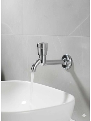 Mikasso Musluk Tuvalet Bahçe Çeşme Balkon Lavabo Wc Musluğu ( Uzun ) Krom 80+ Derece 0 - 10 cm Yok