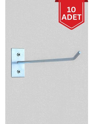 Mikasso Duvar Kancası 10 Adet 15 cm Duvar ve Suntaya Monte Askı Tel Çubuk Metal Gri Tr