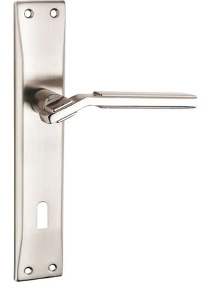 Mikasso Azra Aynalı Oda Kapı Kolu Nikel Saten 1 Takım Paslanmaz Çelik