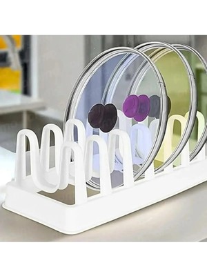 Mikasso 6 Bölmeli Plastik Tabaklık Kurutmalık Tencere Kapaklık Düzenleyici Organizer Düzenleyici Plastik 30