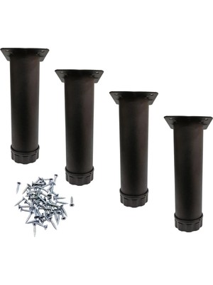 Mikasso Tablalı Metal Baza Kanepe Dolap Tezgah Mobilya Baza Ayağı Siyah 15 cm (4 Adet) Siyah