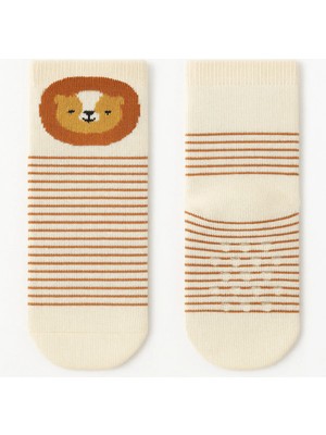 Solde 2 Çift Pamuklu Kaymaz Taban Bebek Çorabı – Aynı Model, Yıkamada Formunu Koruyan Aslan Seti