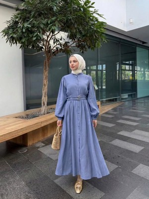 Foremia Çift Kemerli Elbise-Indigo -