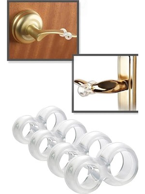 Mikasso Plastik 8 Li Kapı Kolu Pencere Stoperi, Kapı Arkası Duvar Koruyucu Tampon, Silikon Durdurucu