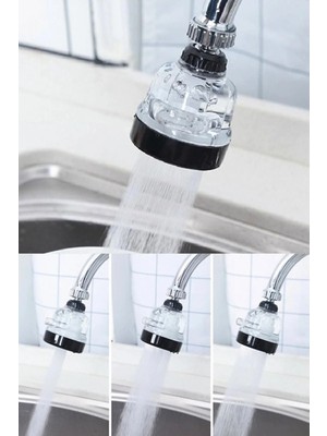 Mikasso 3 Fonksiyonlu Mutfak Lavabo Başlığı 360 Derece Döner Şeffaf Musluk Başlığı