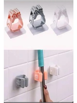 Mikasso Duvara Monte Mop ve Paspas Tutucu 4 Adet Çok Renkli