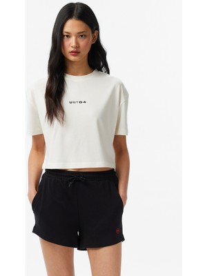 UNITED4 Regular Fit Kadın Bej T-Shirt.EKRU