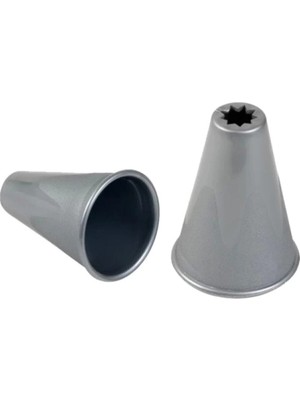 Mikasso Tırtıl Kurabiye Kalıbı Tırtıklı Kek Pasta Krema Süs Dekor Aparatı 10 Adet Plastik Gri