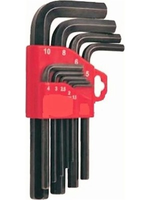 Mikasso Allen Alyan Anahtar Takımı 9 Parça Altı Köşe Allen Seti Kısa